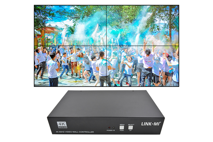 LINK-MI LM-TV04D 2x2 Video Wall Controller with HDMI 2.0 and DP Inputs