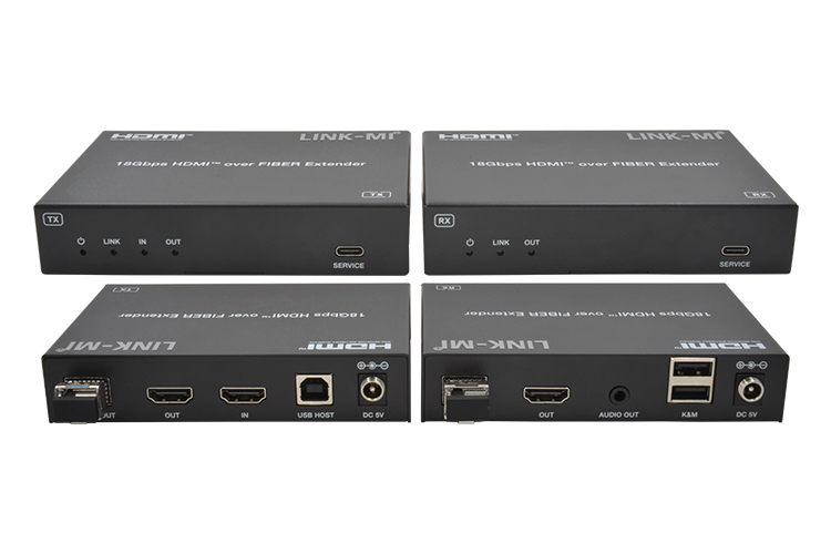 LINK-MI LM-OF04HK 4K60 HDMI over Fiber Extender with KVM