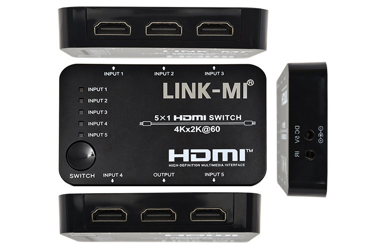 LINK-MI LM-SW51 18Gbps 5 by 1 HDMI Switcher
